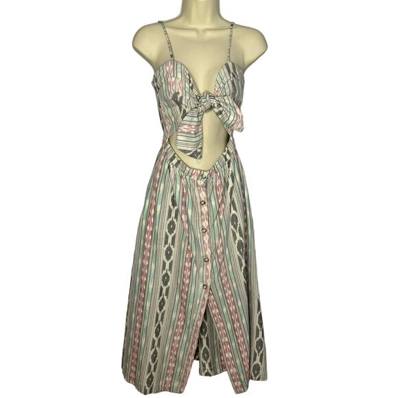 Reformation Dresses & Skirts - Reformation Riley Tribal Cutout Midi A Line Dress Sweetheart Neck